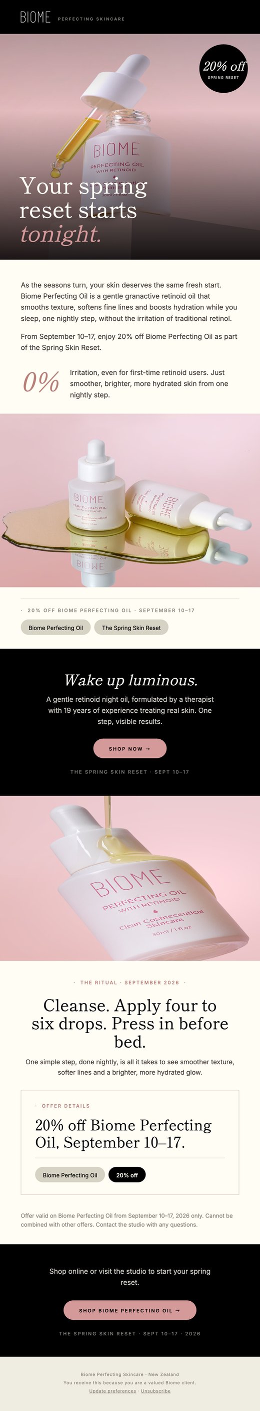 Biome email: Your spring reset starts tonight